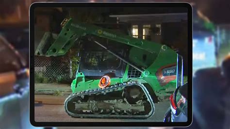 Kid Steals Bobcat Loader, Damages Several Cars During 